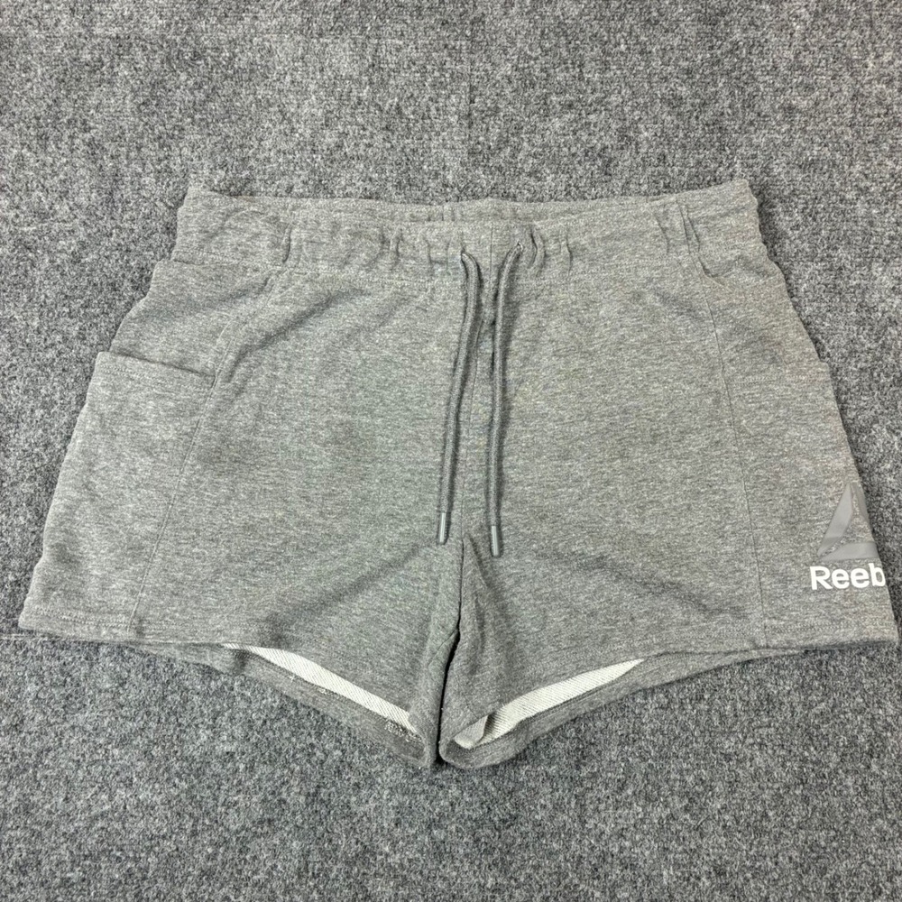 Reebok‎ Womens Gray French Terry Athletic Gym Lounge Shorts Size Large L